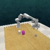 Ground-truth RGB image of RLBench scene 4 at the same target camera view.